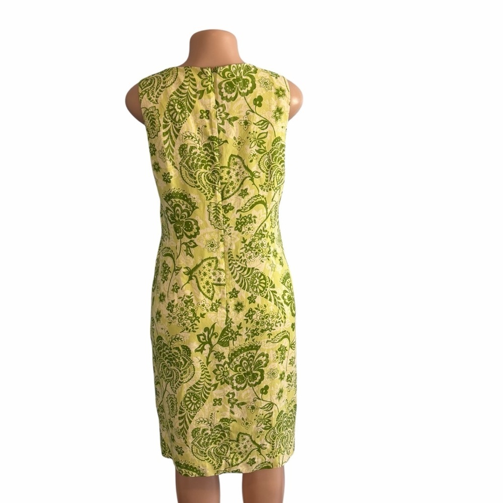 Charter Club Lime Green Silk Shift Dress Floral Print - Picture 8 of 9
